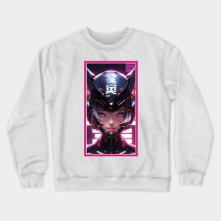 Anime Race Girl | Special Anime Artwork | Pink Red Black Blue Chibi Manga Anime Art Crewneck Sweatshirt